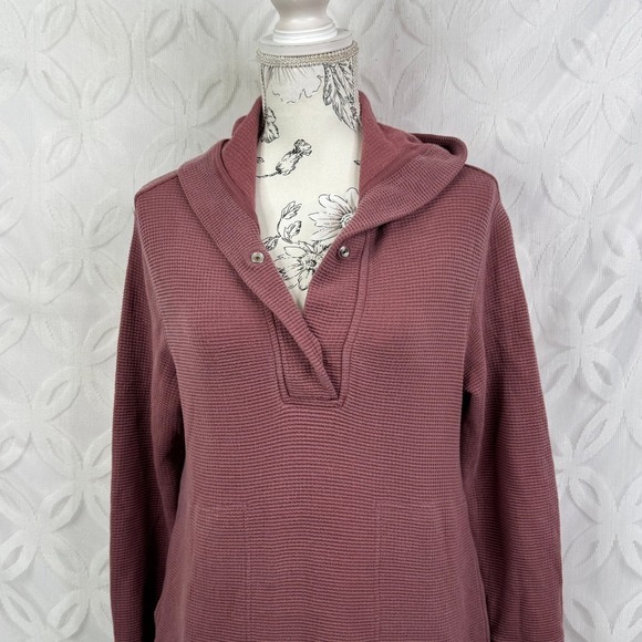 Athleta Coaster Luxe Waffle Hoodie Top, Tawny Rose Size XXS - Picture 12 of 12